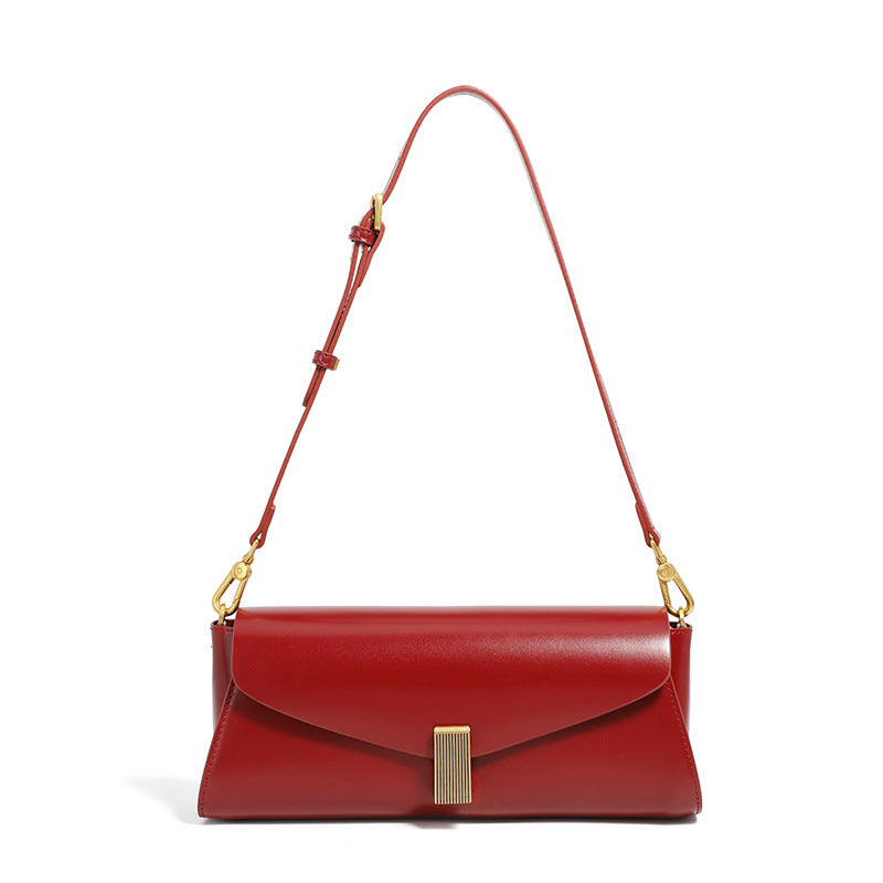 Genuine Leather Top-Handle Crossbody Small Square Bag