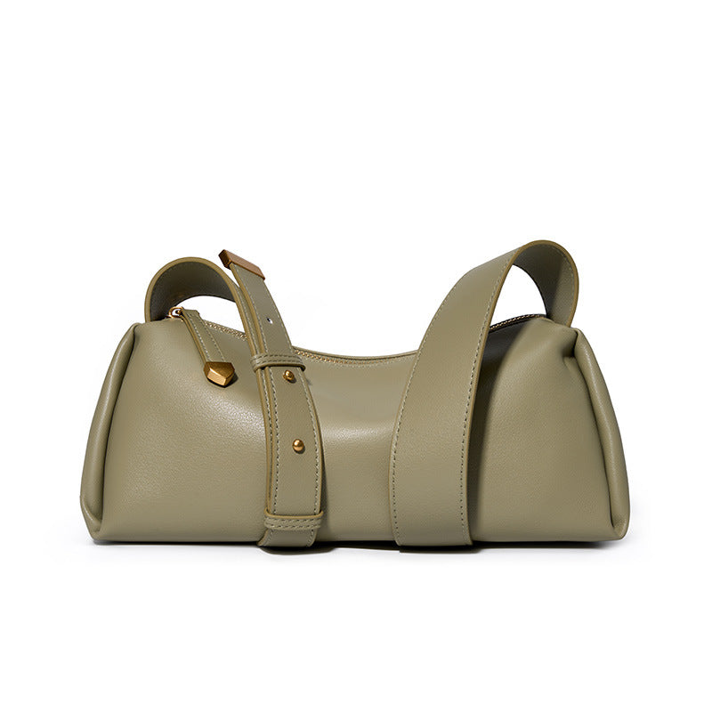 Genuine Leather Crossbody Baguette Bag
