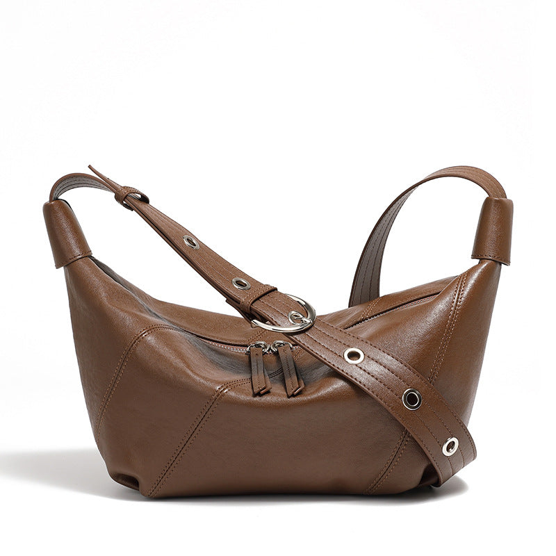 Genuine Leather Crossbody Handheld Dumpling Bag