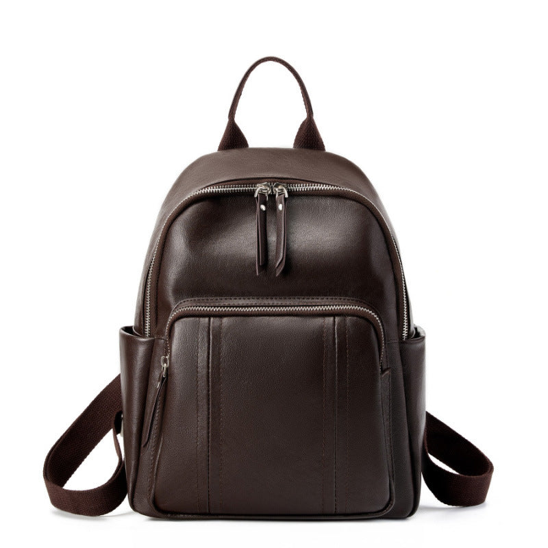 Fashionable Large Capacity Genuine Leather Backpack