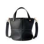 Elegant Genuine Leather Shoulder Crossbody Bucket Bag