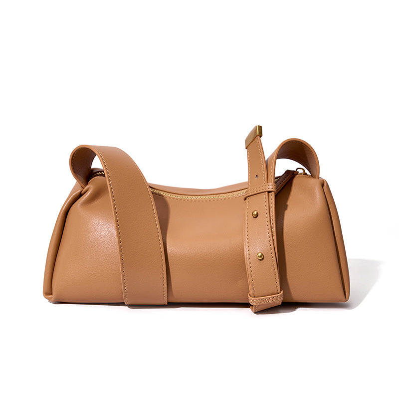 Genuine Leather Crossbody Baguette Bag