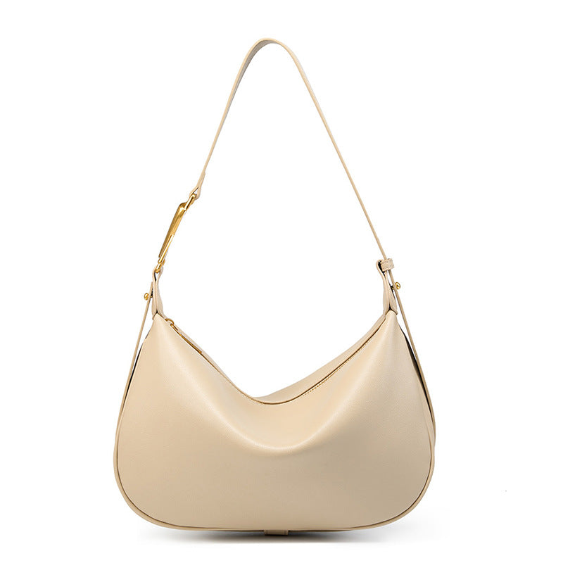 Genuine Leather Underarm Crossbody Dumpling Bag