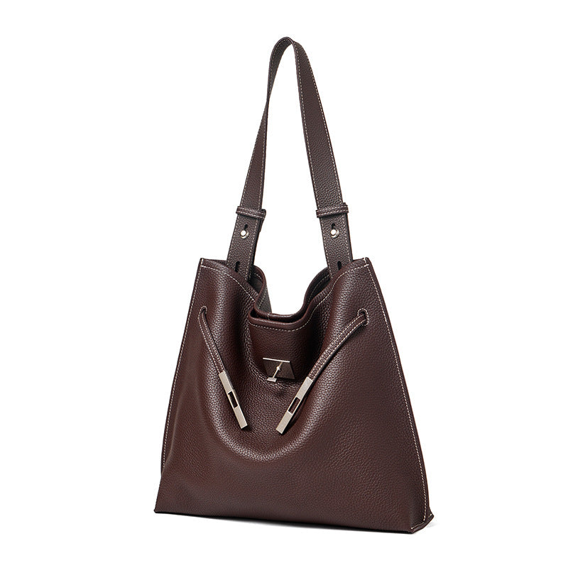 Large Capacity Genuine Leather Shoulder Crossbody Tote Bag