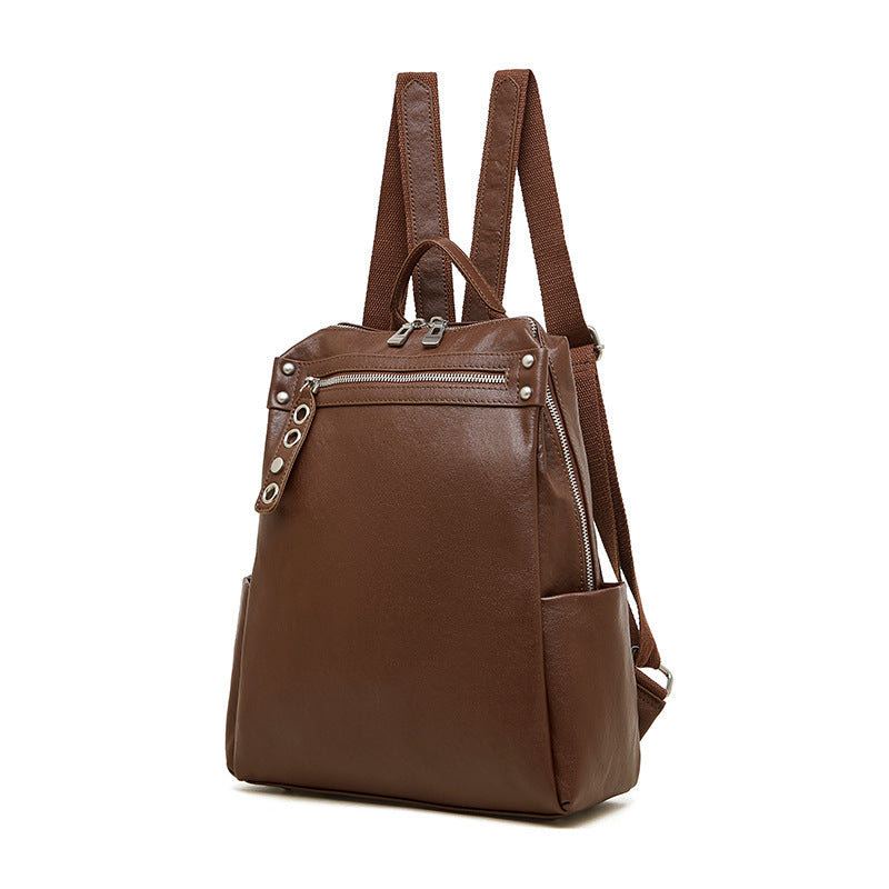 Genuine Leather Large-Capacity Backpack