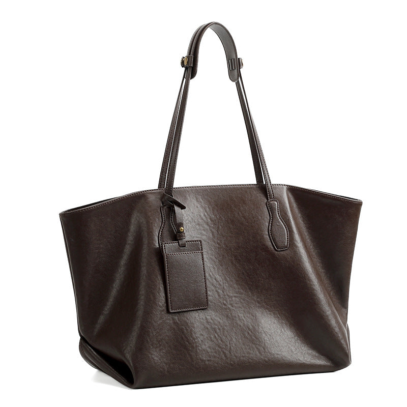Vintage Genuine Leather Shoulder Tote Bag