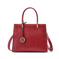 Genuine Leather Top-Handle Crossbody Tote Bag