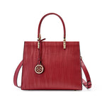 Genuine Leather Top-Handle Crossbody Tote Bag