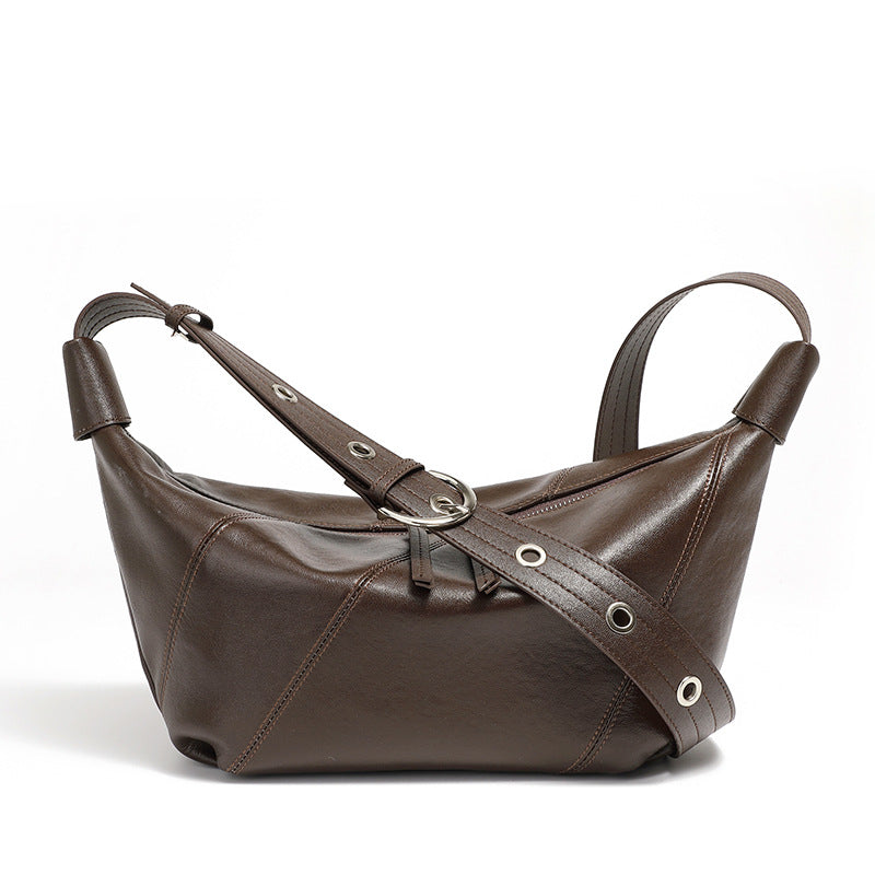 Genuine Leather Crossbody Handheld Dumpling Bag