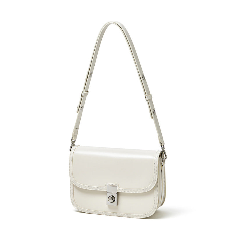 Genuine Leather Top-Handle Crossbody Small Square Bag