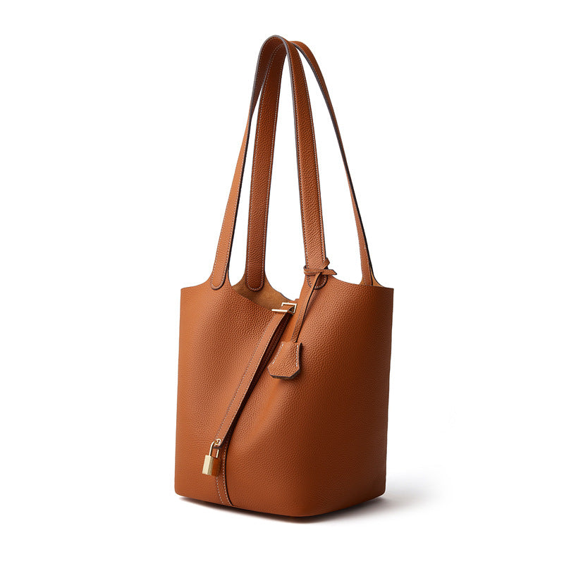 Large Capacity Shoulder Top Handle Bucket Bag