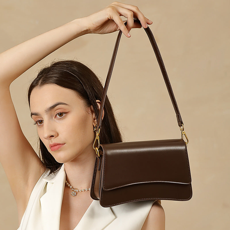 Premium Top Handle Crossbody Baguette Bag