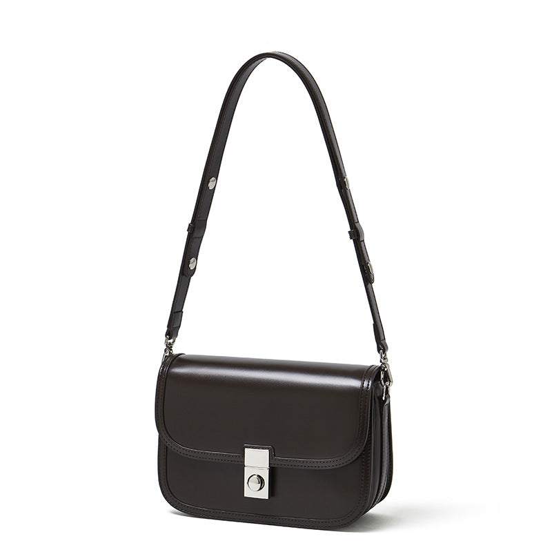 Genuine Leather Top-Handle Crossbody Small Square Bag