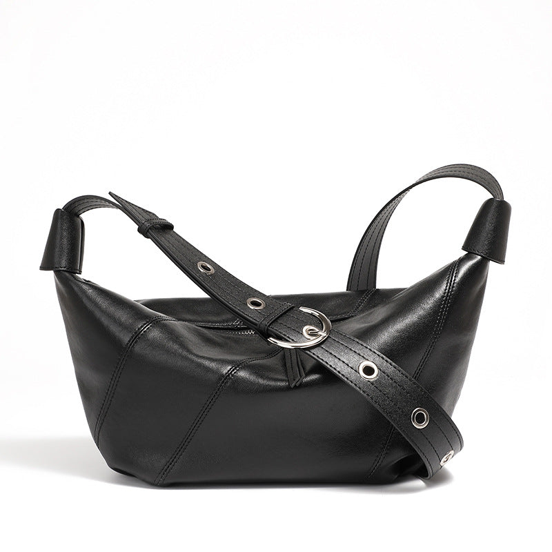 Genuine Leather Crossbody Handheld Dumpling Bag