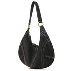 Vintage Genuine Leather Shoulder Dumpling Bag With Top Handles