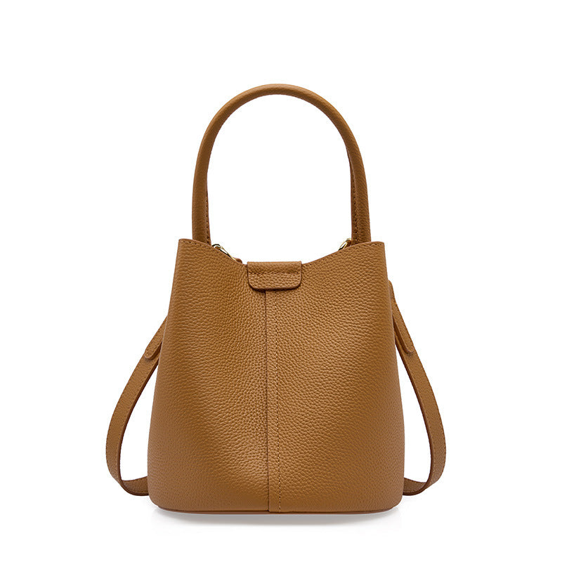 Genuine Leather Shoulder Crossbody Handbag Bucket Bag