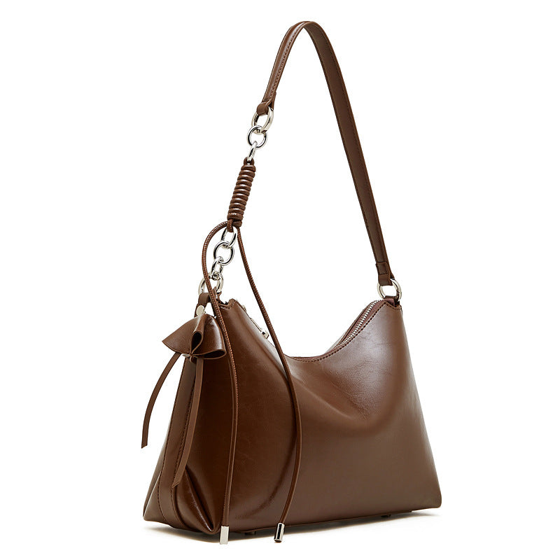 Genuine Leather Shoulder Bag Crossbody Handbag Underarm Purse