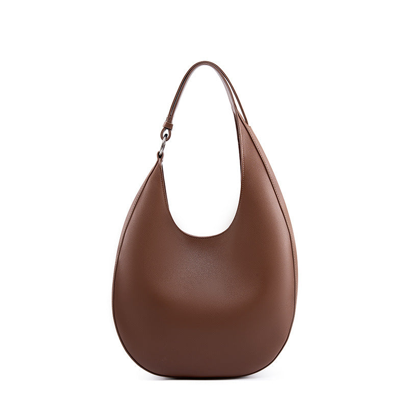 Genuine Leather Shoulder Crossbody Top Handle Crescent Bag