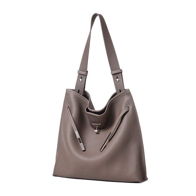 Large Capacity Genuine Leather Shoulder Crossbody Tote Bag