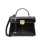 Genuine Leather Top-Handle Kelly Bag