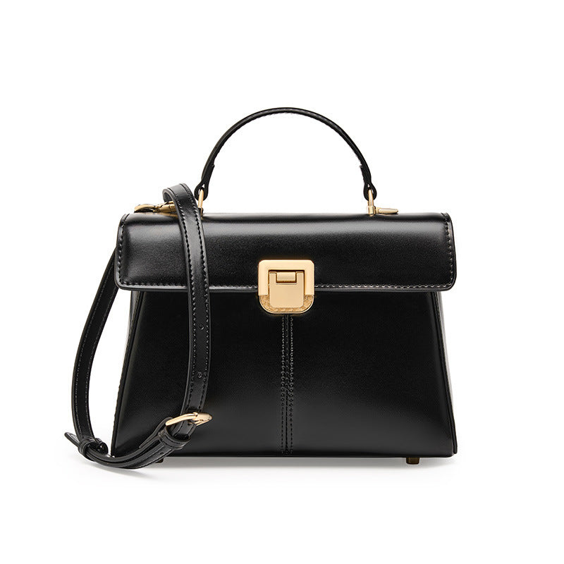 Genuine Leather Top-Handle Kelly Bag