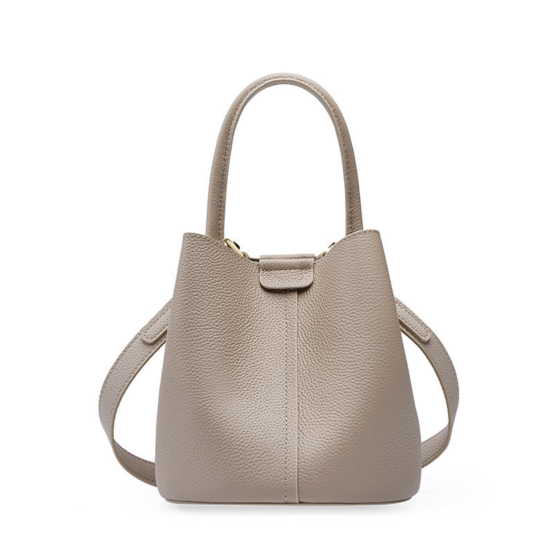 Genuine Leather Shoulder Crossbody Handbag Bucket Bag