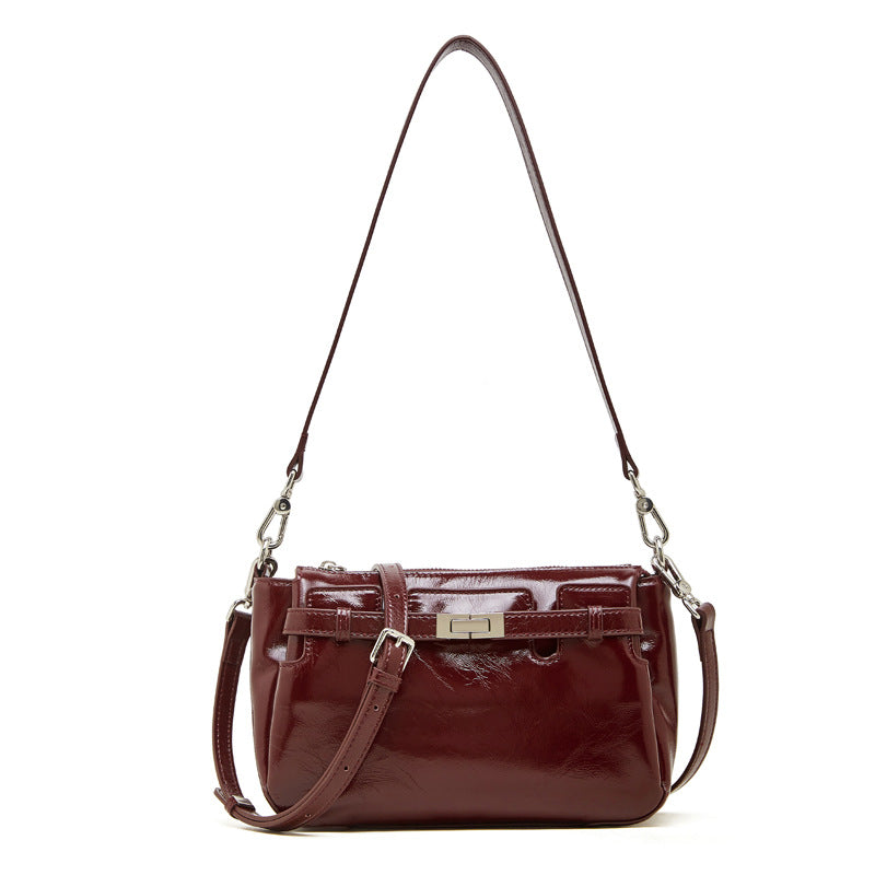 Stylish Genuine Leather Small Square Shoulder Crossbody Bag