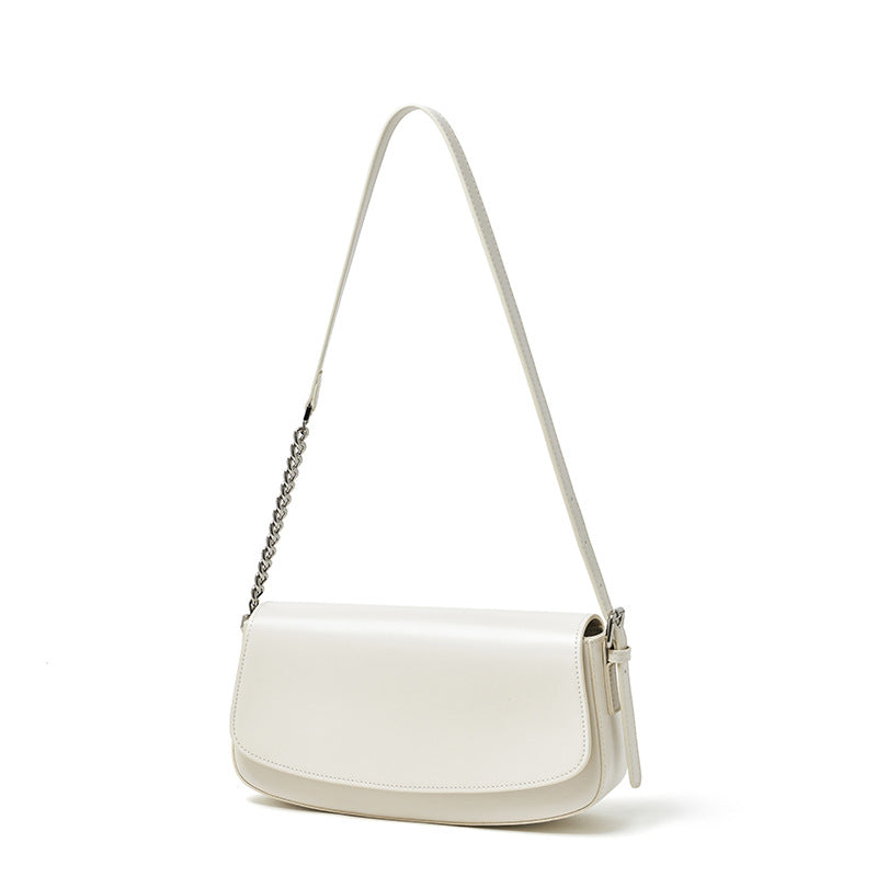 Genuine Leather Shoulder Crossbody Baguette Bag