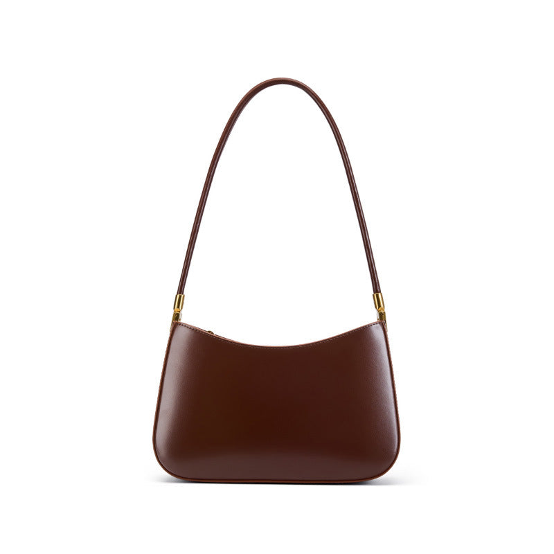 Genuine Leather Shoulder Crossbody Baguette Bag