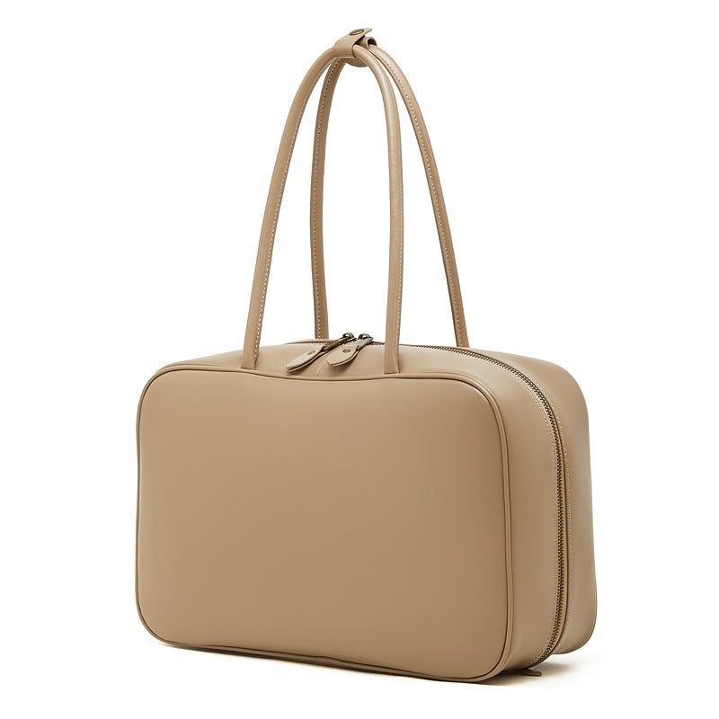 Genuine Leather Top-Handle Bowling Bag