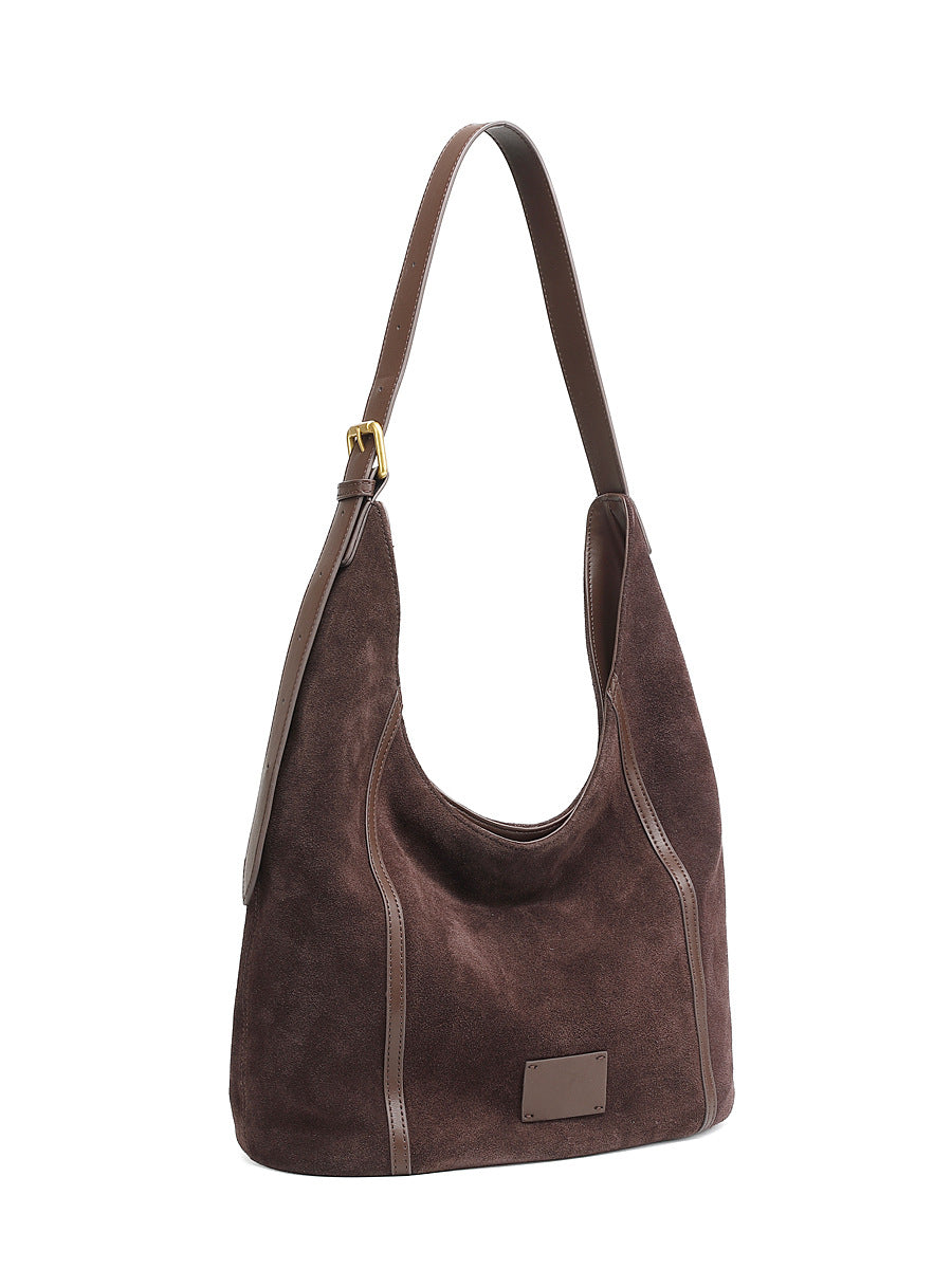 Genuine Leather Top-Handle Crossbody Tote Bag