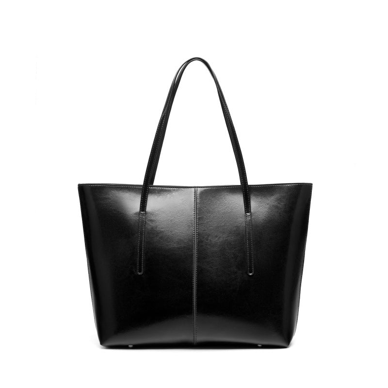 Large Capacity Genuine Leather Shoulder Handheld Tote Bag