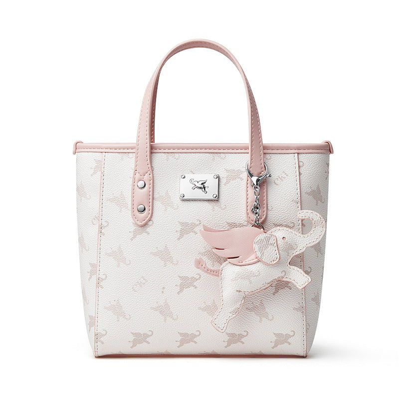 Genuine Leather Top-Handle Crossbody Tote Bag