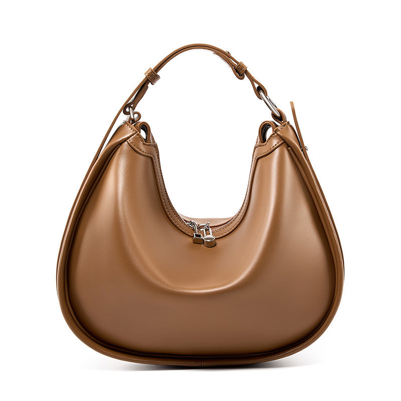 Vintage Single-Shoulder Crossbody Top-Handle Crescent Bag