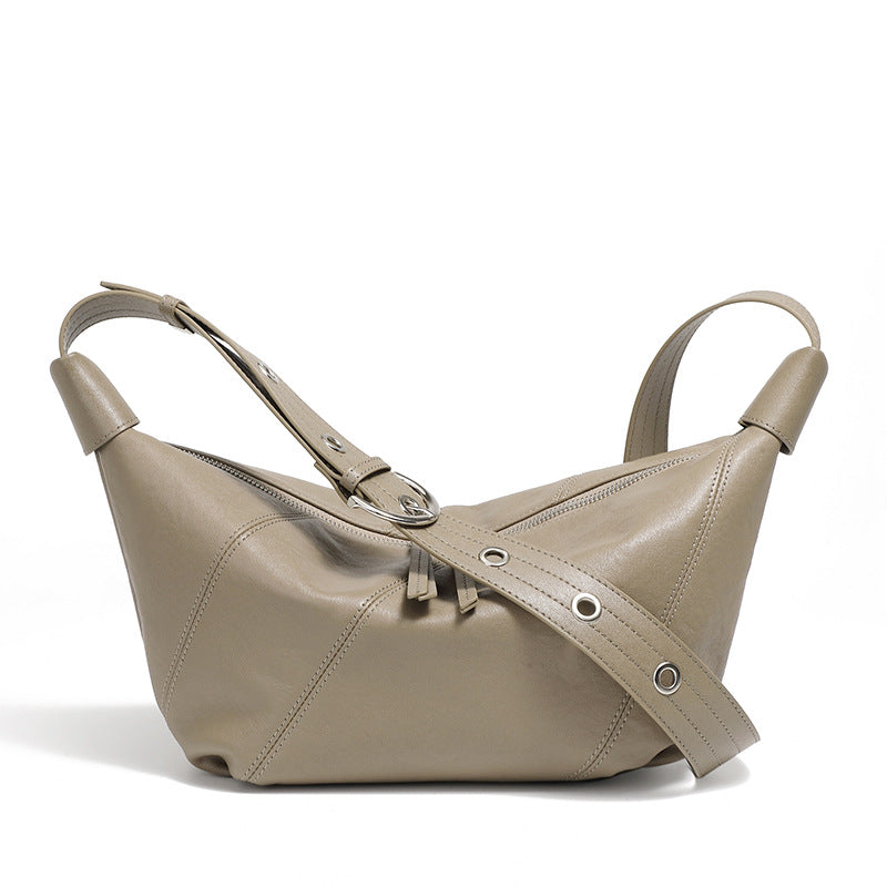 Genuine Leather Crossbody Handheld Dumpling Bag