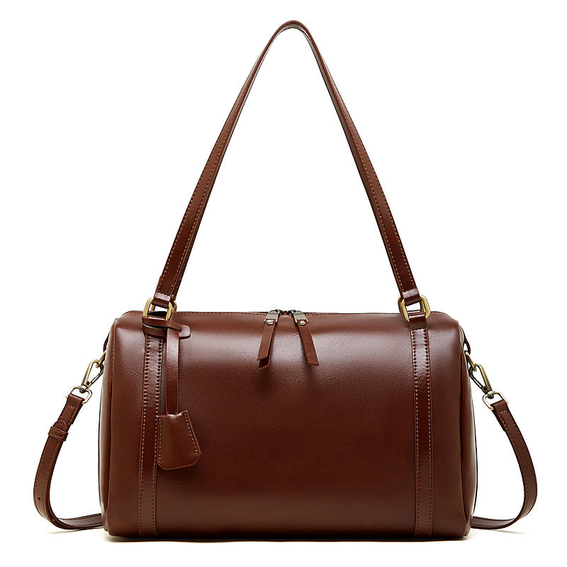 Genuine Leather Underarm Crossbody Pillow Bag
