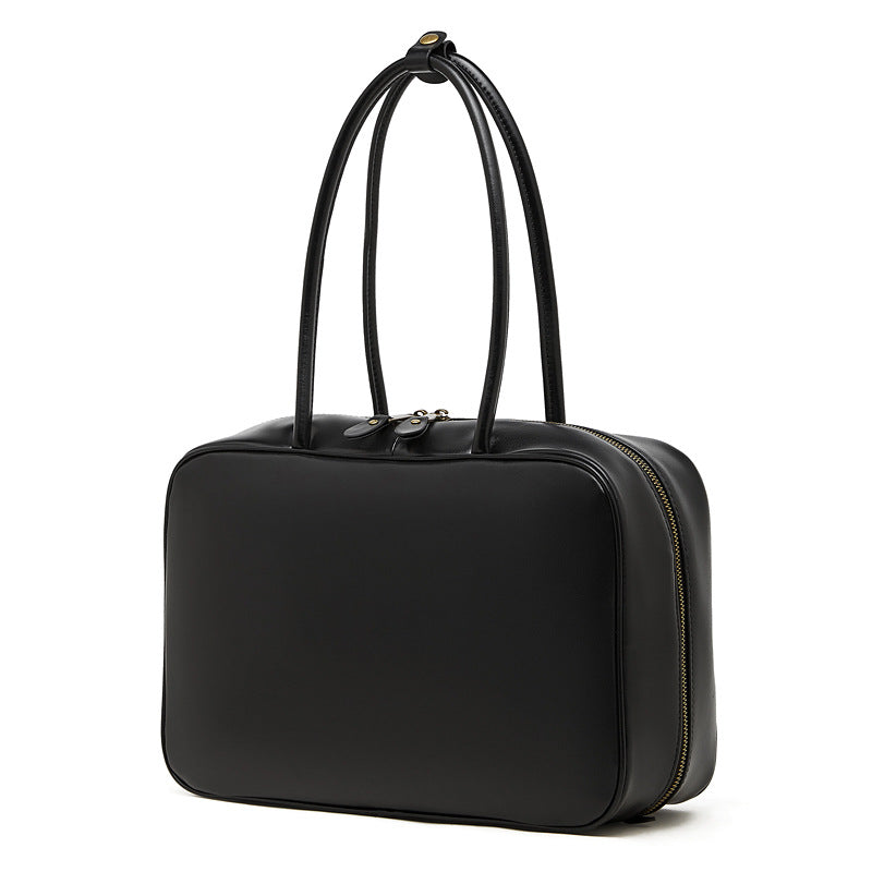 Genuine Leather Top-Handle Bowling Bag