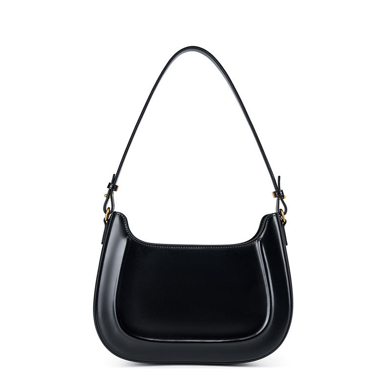 Genuine Leather Top-Handle Crossbody Saddle Bag