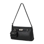 Genuine Leather Turnlock Crossbody Mini Square Bag