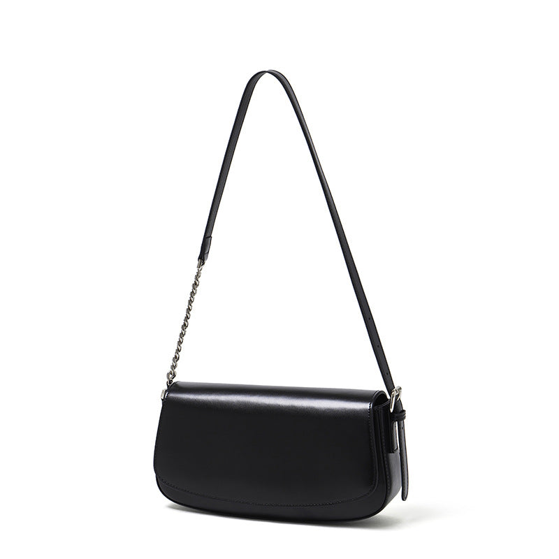 Genuine Leather Shoulder Crossbody Baguette Bag