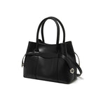 Genuine Leather Top-Handle Crossbody Tote Bag