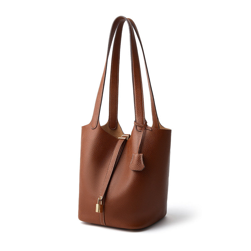 Large Capacity Shoulder Top Handle Bucket Bag
