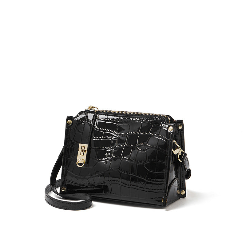 Genuine Leather Shoulder Crossbody Top-Handle Mini Square Bag