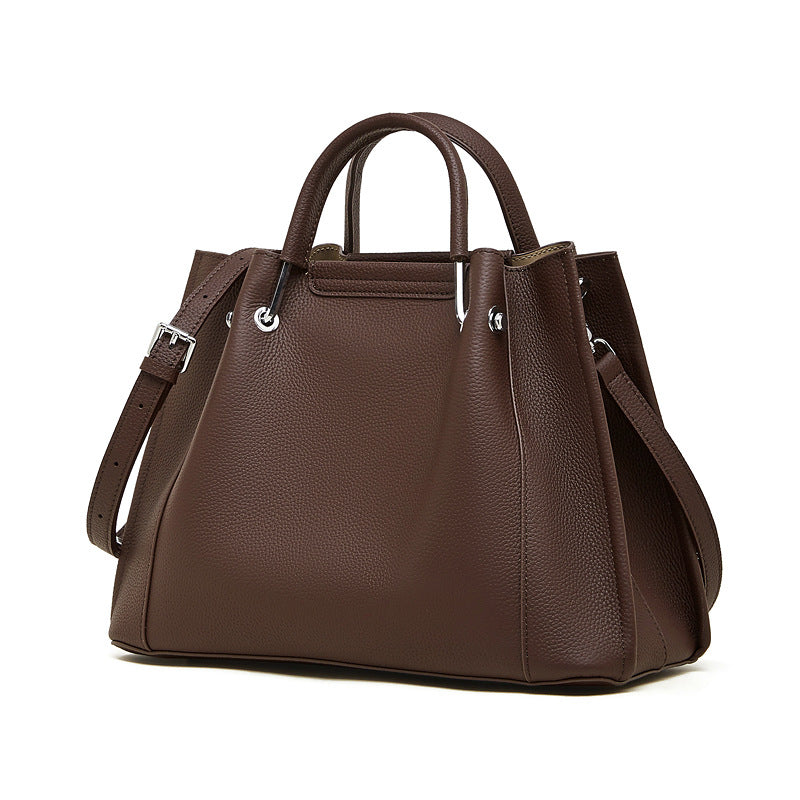Commuter Genuine Leather Top Handle Shoulder Crossbody Bag