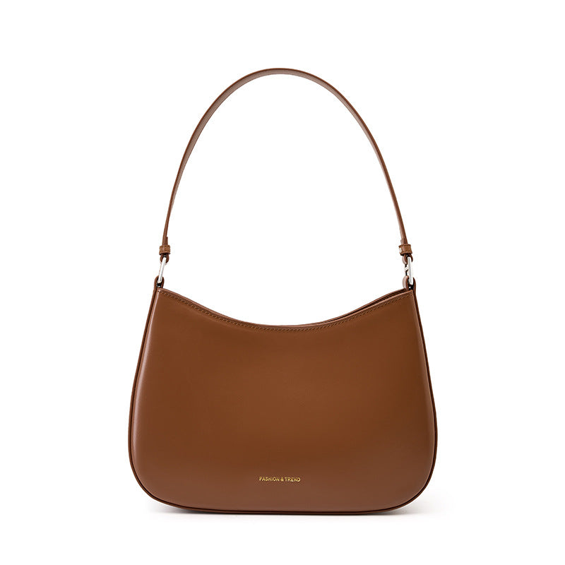 Genuine Leather Top-Handle Underarm Bag