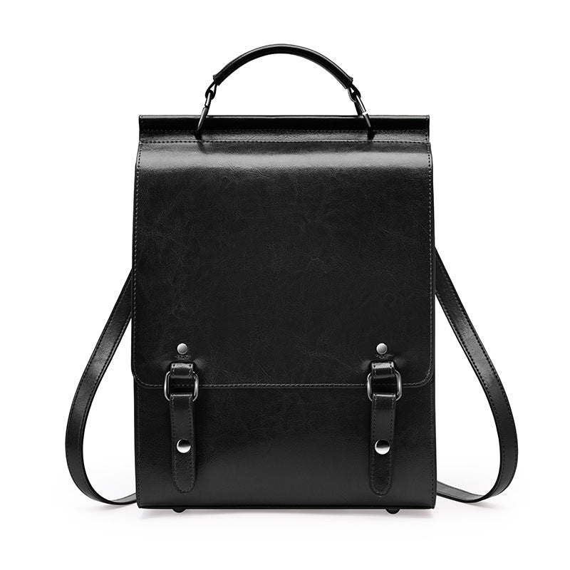 Vintage Preppy Genuine Leather Backpack