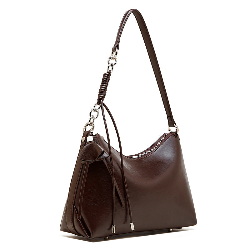 Genuine Leather Shoulder Bag Crossbody Handbag Underarm Purse