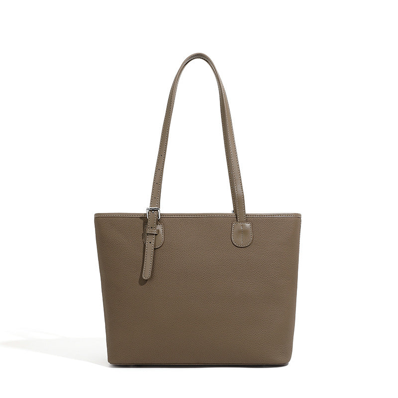 Large Capacity Genuine Leather Top-Handle Tote Bag