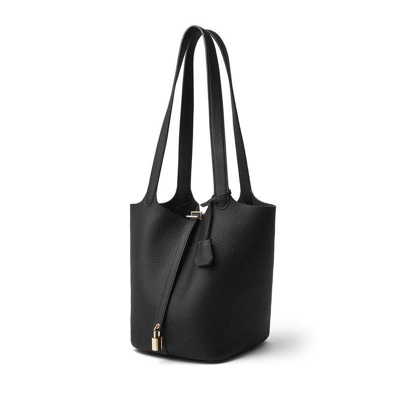 Large Capacity Shoulder Top Handle Bucket Bag