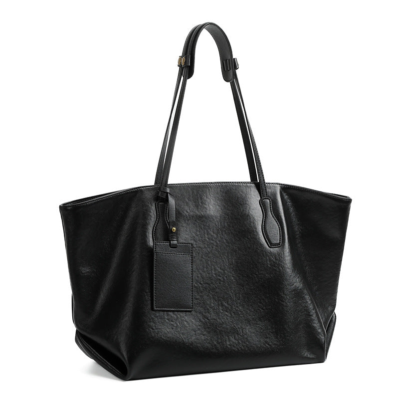 Vintage Genuine Leather Shoulder Tote Bag